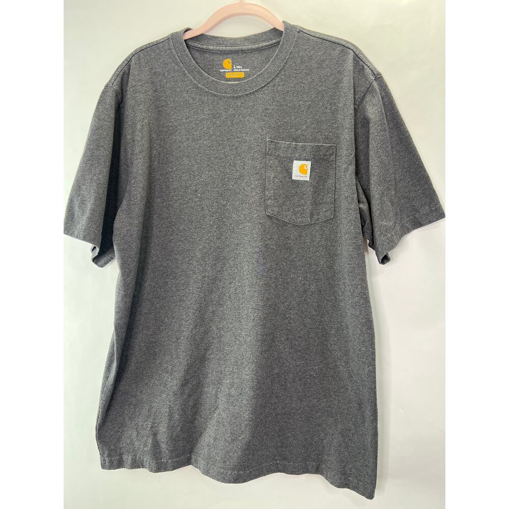 Carhartt Men's Large Tall Gray Shirt  Front Pocket Original Fit